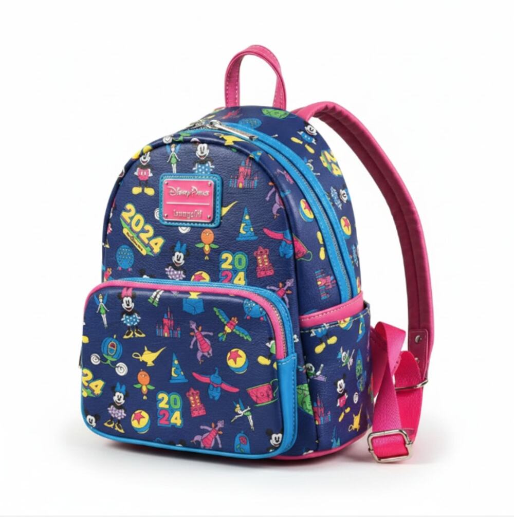 DISNEY Loungefly Mickey Mouse and Friends Mini Backpack Blue Disneyland 2024